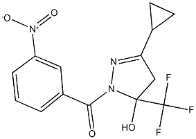 3-cyclopropyl-1-{3-nitrobenzoyl}-5-(trifluoromethyl)-4,5-dihydro-1H-pyrazol-5-ol Structure