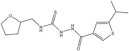 2-[(5-isopropyl-3-thienyl)carbonyl]-N-(tetrahydro-2-furanylmethyl)hydrazinecarbothioamide 结构式