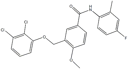 3-[(2,3-dichlorophenoxy)methyl]-N-(4-fluoro-2-methylphenyl)-4-methoxybenzamide Structure