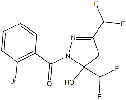 1-(2-bromobenzoyl)-3,5-bis(difluoromethyl)-4,5-dihydro-1H-pyrazol-5-ol 结构式