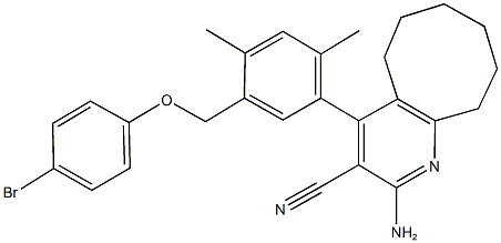 2-amino-4-{5-[(4-bromophenoxy)methyl]-2,4-dimethylphenyl}-5,6,7,8,9,10-hexahydrocycloocta[b]pyridine-3-carbonitrile Structure