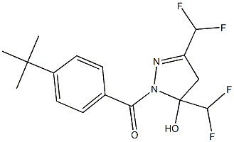 1-(4-tert-butylbenzoyl)-3,5-bis(difluoromethyl)-4,5-dihydro-1H-pyrazol-5-ol 结构式