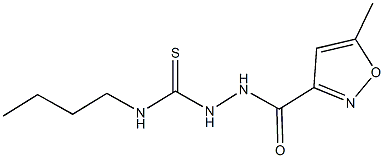 N-butyl-2-[(5-methyl-3-isoxazolyl)carbonyl]hydrazinecarbothioamide,438229-68-6,结构式