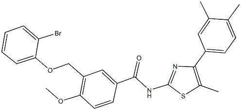 3-[(2-bromophenoxy)methyl]-N-[4-(3,4-dimethylphenyl)-5-methyl-1,3-thiazol-2-yl]-4-methoxybenzamide|