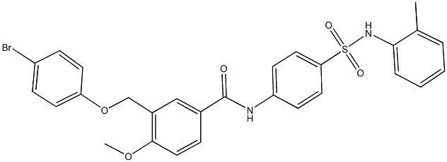 3-[(4-bromophenoxy)methyl]-4-methoxy-N-[4-(2-toluidinosulfonyl)phenyl]benzamide,438229-91-5,结构式
