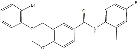 3-[(2-bromophenoxy)methyl]-N-(4-fluoro-2-methylphenyl)-4-methoxybenzamide,438229-95-9,结构式