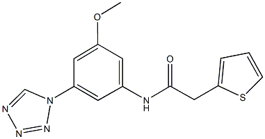 N-[3-methoxy-5-(1H-tetraazol-1-yl)phenyl]-2-(2-thienyl)acetamide,438230-12-7,结构式