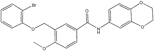 3-[(2-bromophenoxy)methyl]-N-(2,3-dihydro-1,4-benzodioxin-6-yl)-4-methoxybenzamide Structure