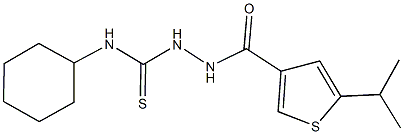 N-cyclohexyl-2-[(5-isopropyl-3-thienyl)carbonyl]hydrazinecarbothioamide Struktur