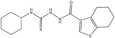 N-cyclohexyl-2-(4,5,6,7-tetrahydro-1-benzothien-3-ylcarbonyl)hydrazinecarbothioamide Struktur