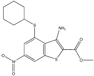 methyl 3-amino-4-(cyclohexylsulfanyl)-6-nitro-1-benzothiophene-2-carboxylate|