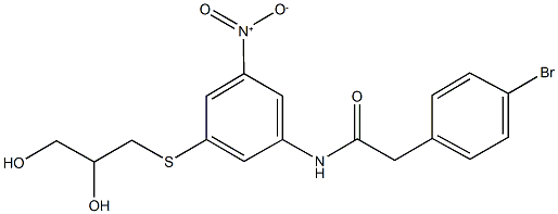 2-(4-bromophenyl)-N-{3-[(2,3-dihydroxypropyl)sulfanyl]-5-nitrophenyl}acetamide,438230-92-3,结构式