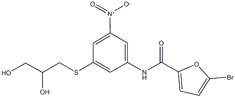 438230-93-4 5-bromo-N-{3-[(2,3-dihydroxypropyl)sulfanyl]-5-nitrophenyl}-2-furamide