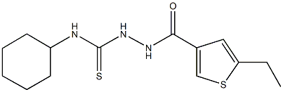 N-cyclohexyl-2-[(5-ethyl-3-thienyl)carbonyl]hydrazinecarbothioamide 结构式