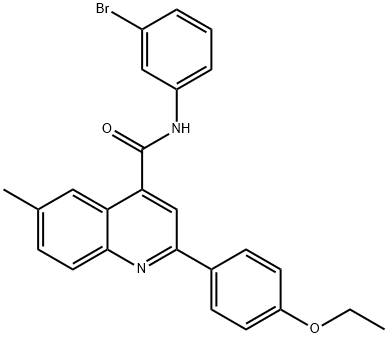 N-(3-bromophenyl)-2-(4-ethoxyphenyl)-6-methyl-4-quinolinecarboxamide 结构式