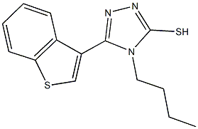 5-(1-benzothien-3-yl)-4-butyl-4H-1,2,4-triazol-3-yl hydrosulfide Structure