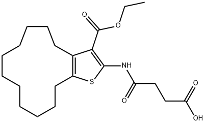 4-{[3-(ethoxycarbonyl)-5,6,7,8,9,10,11,12,13,14-decahydro-4H-cyclotrideca[b]thien-2-yl]amino}-4-oxobutanoic acid,438231-90-4,结构式
