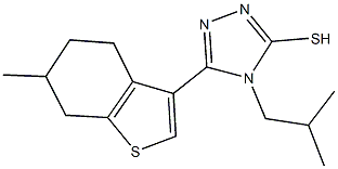 4-isobutyl-5-(6-methyl-4,5,6,7-tetrahydro-1-benzothien-3-yl)-4H-1,2,4-triazole-3-thiol 结构式