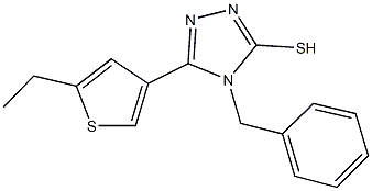 4-benzyl-5-(5-ethyl-3-thienyl)-4H-1,2,4-triazol-3-yl hydrosulfide 化学構造式
