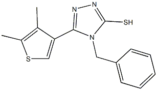 4-benzyl-5-(4,5-dimethyl-3-thienyl)-4H-1,2,4-triazol-3-yl hydrosulfide,438232-43-0,结构式