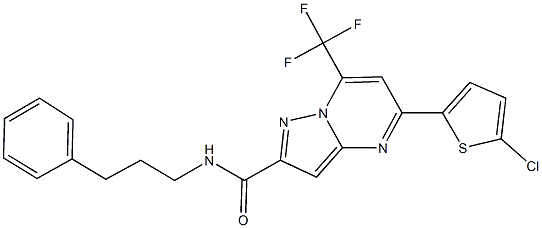 5-(5-chloro-2-thienyl)-N-(3-phenylpropyl)-7-(trifluoromethyl)pyrazolo[1,5-a]pyrimidine-2-carboxamide,438232-46-3,结构式