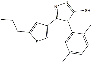 4-(2,5-dimethylphenyl)-5-(5-propyl-3-thienyl)-4H-1,2,4-triazol-3-yl hydrosulfide 化学構造式