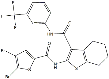 2-{[(4,5-dibromo-2-thienyl)carbonyl]amino}-N-[3-(trifluoromethyl)phenyl]-4,5,6,7-tetrahydro-1-benzothiophene-3-carboxamide 结构式