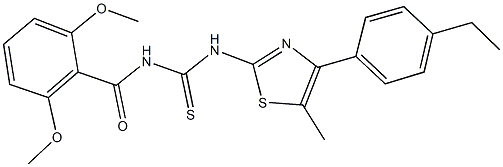 N-(2,6-dimethoxybenzoyl)-N'-[4-(4-ethylphenyl)-5-methyl-1,3-thiazol-2-yl]thiourea Struktur