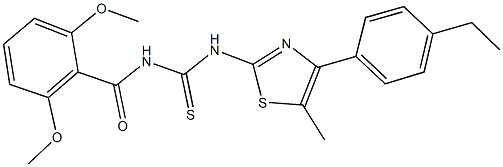 N-(2,6-dimethoxybenzoyl)-N'-[4-(4-ethylphenyl)-5-methyl-1,3-thiazol-2-yl]thiourea Structure