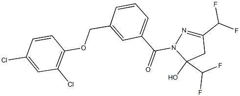 1-{3-[(2,4-dichlorophenoxy)methyl]benzoyl}-3,5-bis(difluoromethyl)-4,5-dihydro-1H-pyrazol-5-ol Structure