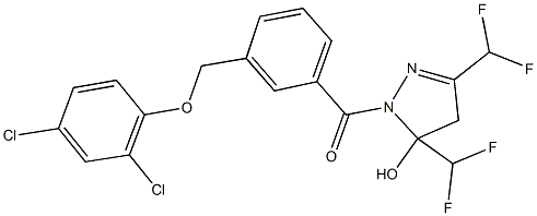 1-{3-[(2,4-dichlorophenoxy)methyl]benzoyl}-3,5-bis(difluoromethyl)-4,5-dihydro-1H-pyrazol-5-ol|