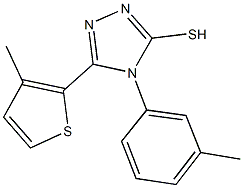 4-(3-methylphenyl)-5-(3-methyl-2-thienyl)-4H-1,2,4-triazol-3-yl hydrosulfide 结构式