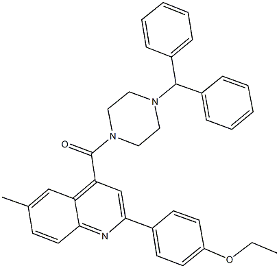 4-{4-[(4-benzhydryl-1-piperazinyl)carbonyl]-6-methyl-2-quinolinyl}phenyl ethyl ether,438233-02-4,结构式