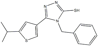 4-benzyl-5-(5-isopropyl-3-thienyl)-4H-1,2,4-triazol-3-yl hydrosulfide 结构式