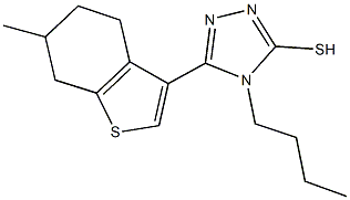 4-butyl-5-(6-methyl-4,5,6,7-tetrahydro-1-benzothien-3-yl)-4H-1,2,4-triazol-3-yl hydrosulfide,438233-29-5,结构式