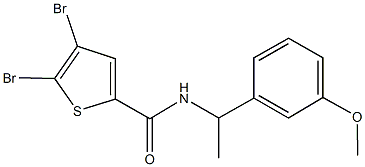 4,5-dibromo-N-[1-(3-methoxyphenyl)ethyl]-2-thiophenecarboxamide,438233-43-3,结构式