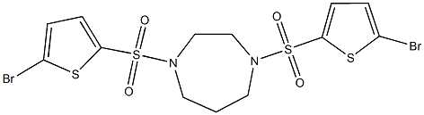 1,4-bis[(5-bromo-2-thienyl)sulfonyl]-1,4-diazepane Struktur
