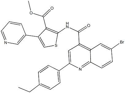 438233-70-6 methyl 2-({[6-bromo-2-(4-ethylphenyl)-4-quinolinyl]carbonyl}amino)-4-(3-pyridinyl)-3-thiophenecarboxylate