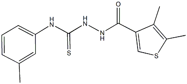 2-[(4,5-dimethyl-3-thienyl)carbonyl]-N-(3-methylphenyl)hydrazinecarbothioamide Structure