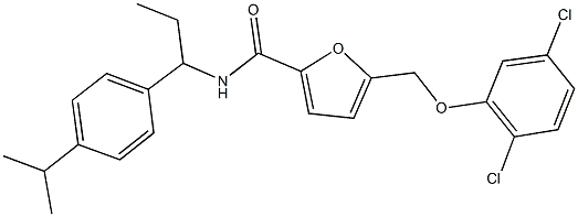 5-[(2,5-dichlorophenoxy)methyl]-N-[1-(4-isopropylphenyl)propyl]-2-furamide|