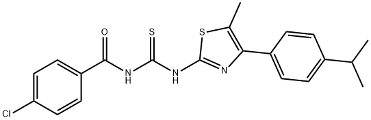 N-(4-chlorobenzoyl)-N'-[4-(4-isopropylphenyl)-5-methyl-1,3-thiazol-2-yl]thiourea Structure