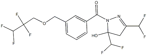 3,5-bis(difluoromethyl)-1-{3-[(2,2,3,3-tetrafluoropropoxy)methyl]benzoyl}-4,5-dihydro-1H-pyrazol-5-ol,438234-08-3,结构式