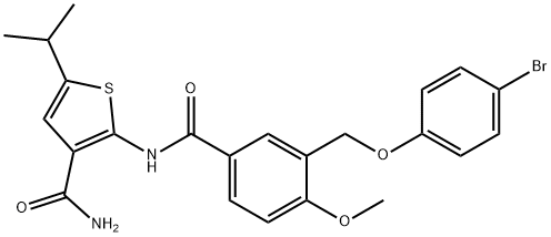 2-({3-[(4-bromophenoxy)methyl]-4-methoxybenzoyl}amino)-5-isopropyl-3-thiophenecarboxamide|