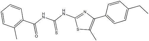 N-[4-(4-ethylphenyl)-5-methyl-1,3-thiazol-2-yl]-N'-(2-methylbenzoyl)thiourea Structure