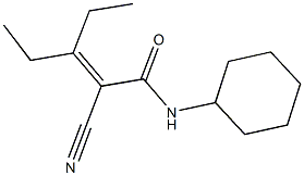 2-cyano-N-cyclohexyl-3-ethyl-2-pentenamide Struktur