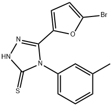 5-(5-bromo-2-furyl)-4-(3-methylphenyl)-4H-1,2,4-triazol-3-yl hydrosulfide,438234-26-5,结构式