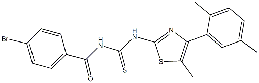 N-(4-bromobenzoyl)-N'-[4-(2,5-dimethylphenyl)-5-methyl-1,3-thiazol-2-yl]thiourea Structure