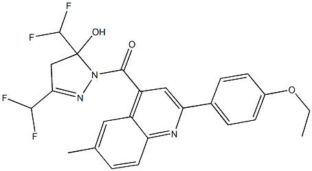 438234-54-9 3,5-bis(difluoromethyl)-1-{[2-(4-ethoxyphenyl)-6-methyl-4-quinolinyl]carbonyl}-4,5-dihydro-1H-pyrazol-5-ol