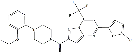 5-(5-chloro-2-thienyl)-2-{[4-(2-ethoxyphenyl)-1-piperazinyl]carbonyl}-7-(trifluoromethyl)pyrazolo[1,5-a]pyrimidine Struktur