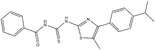 N-benzoyl-N'-[4-(4-isopropylphenyl)-5-methyl-1,3-thiazol-2-yl]thiourea Struktur